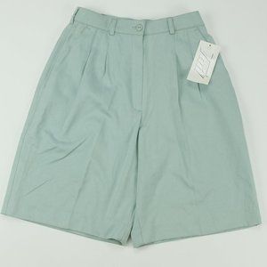 Vintage Tail Pleated High Waisted Shorts Seafoam